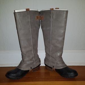 Sorel Slimpack Charcoal Tall Riding Boot  8.5